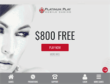 Tablet Screenshot of platinumplaycasino.com